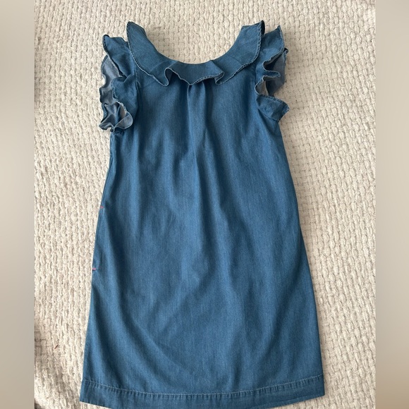 Crew cuts 10 light denim dress with back detail, pockets and flounce sleeve Nice - Picture 8 of 13